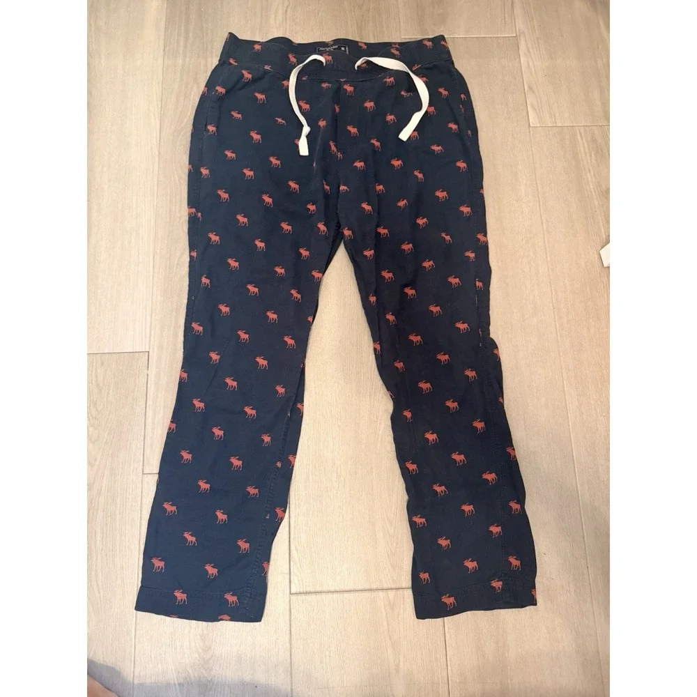 Abercrombie & Fitch Y2K Moose Print Lounge Pants Mens Size Medium Sleepwear